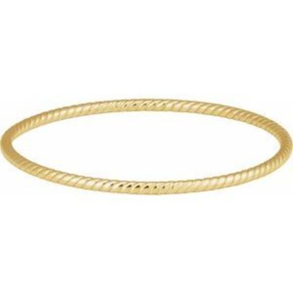 14K Yellow 3 mm Twisted Bangle 7 3/4